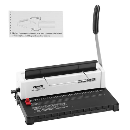 Coil Spiral Binding Machine, Manual Book Maker 34-Holes Binding 120 Sheets, Punch Binder Adjustable 4.76 mm - 14.29 mm Coil Binding Spines, for Letter Size, A4, A5.