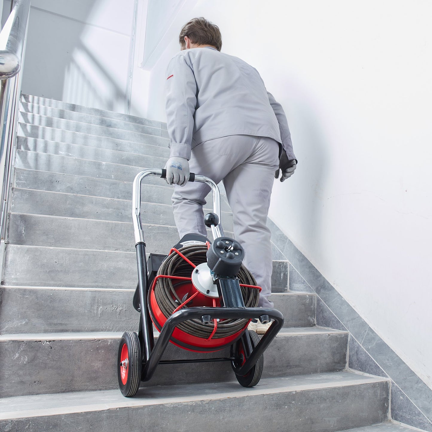 Drain Cleaner Machine Electric Drain Auger 30.5m x 9.52mm Auto Feed