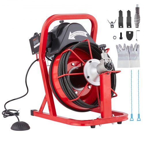 Drain Cleaner Machine Electric Drain Auger 1524 cm x 0.95 cm Auto Feed