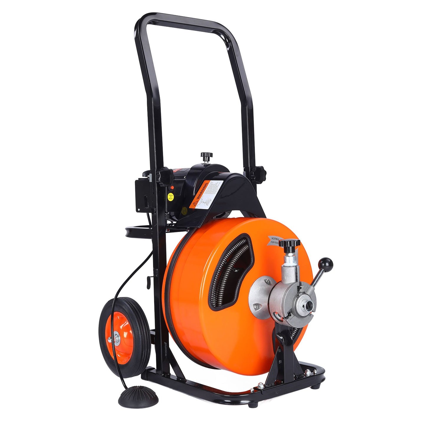 Drain Cleaner Machine Electric Drain Auger 50 FT x 3/8 In Auto Feed