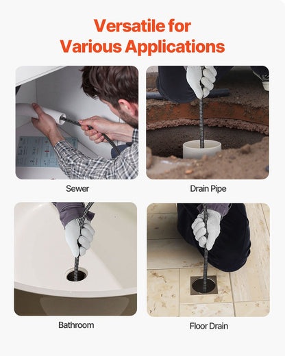 Drain Cleaner Machine Electric Drain Auger 30.5m x 19mm Auto Feed