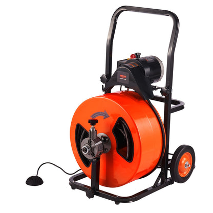 Drain Cleaner Machine Electric Drain Auger 30.5m x 19mm Auto Feed