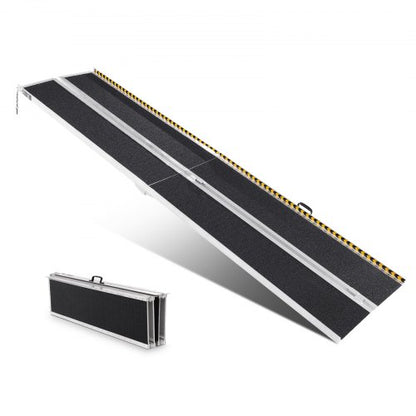 Portable Wheelchair Ramp, 304.8 cm 363 kg Capacity, Non-Slip Aluminum Folding Threshold Ramp, Foldable Mobility Scooter Ramp Wheel Chair Ramp, Handicap Ramp for Home Steps, Stairs, Doorways, Curbs