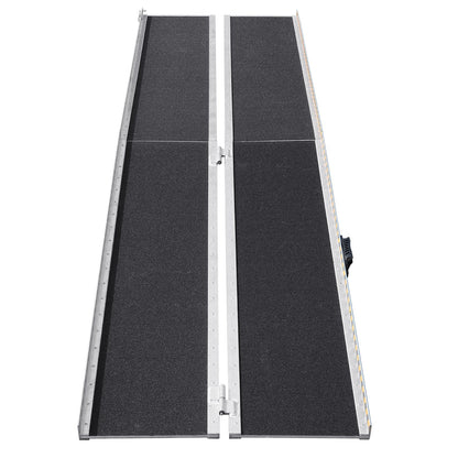 Portable Wheelchair Ramp, 304.8 cm 363 kg Capacity, Non-Slip Aluminum Folding Threshold Ramp, Foldable Mobility Scooter Ramp Wheel Chair Ramp, Handicap Ramp for Home Steps, Stairs, Doorways, Curbs
