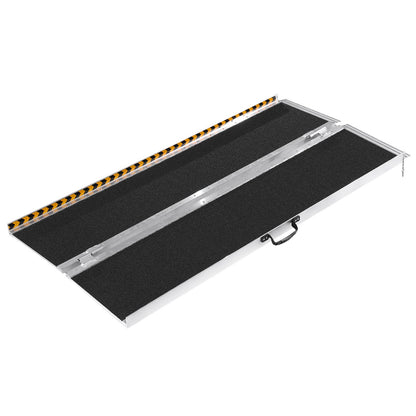 Portable Wheelchair Ramp, 182.9 cm 362.9 kg Capacity, Non-Slip Aluminum Folding Threshold Ramp, Foldable Mobility Scooter Ramp Wheel Chair Ramp, Handicap Ramp for Home Steps, Stairs, Doorways, Curbs