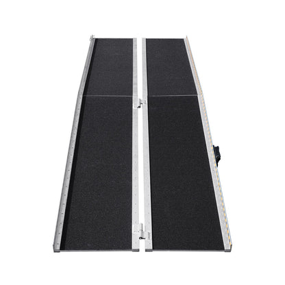 Portable Wheelchair Ramp, 243.8 cm 363 kg Capacity, Non-Slip Aluminum Folding Threshold Ramp, Foldable Mobility Scooter Ramp Wheel Chair Ramp, Handicap Ramp for Home Steps, Stairs, Doorways, Curbs