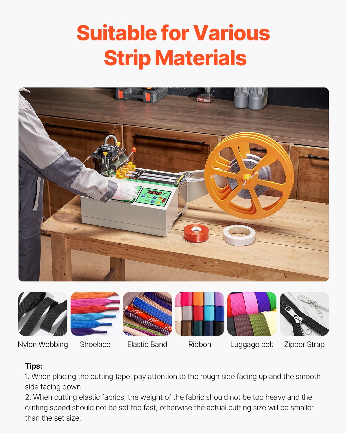 Automatisk bandskärmaskin, varm- och kallbandsskärmaskin med justerbar temperatur och LCD-display, blixtlåsskärare för nylonband, resårband, skosnören