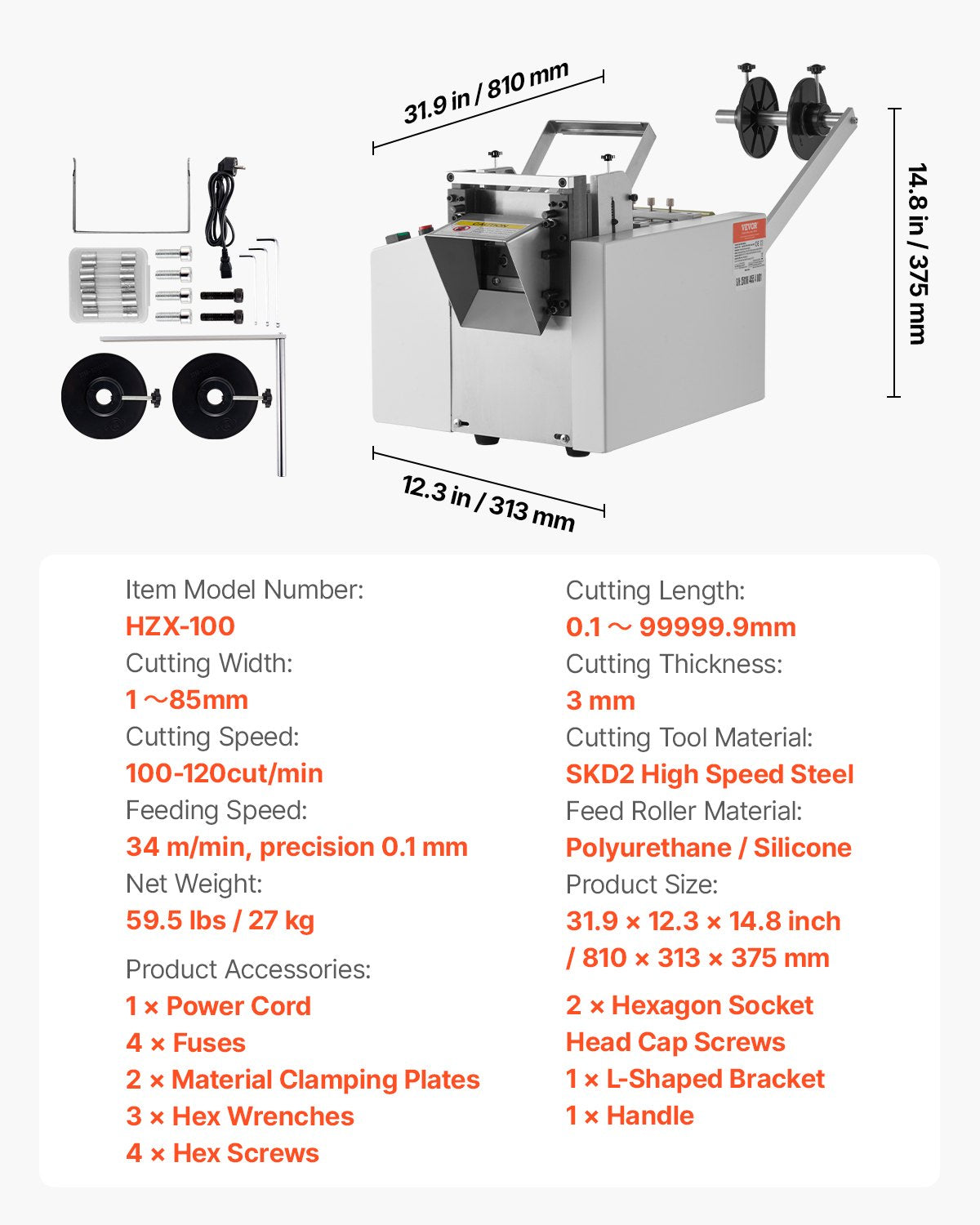 Auto Heat-Shrink Tube Cutter, Cable Pipe Cutting Machine with 1mm-85mm Cutting Width, 0.1mm-99999.9mm Length, Automatic Tube Cutter for Heat Shrink Tube, Fiberglass Tube, Cable, Yellow Wax Tubes