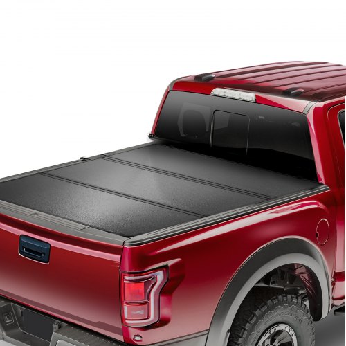 Trippelvikbart flakskydd, kompatibelt med 2019-2024 Chevy Silverado GMC Sierra 1500 (passar ej 19-24 Classic) 160 cm flak, passar 160 cm x 140 cm (70 cm x 170 cm) invändigt flak, 180 kg kapacitet, svart