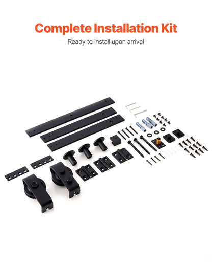 Skensats för vikbar skjutdörr, 100 cm toppmonterad skensats, glider smidigt och tyst, kraftig, enkel att installera, lämplig för två 40 cm garderobs-/skafferidörrar (ingår ej)