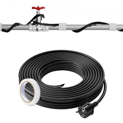 Self-Regulating Pipe Heating Cable, 24.4m 16.4W/m Heat Tape for Pipes Freeze Protection, Water Pipe Heat Cable with Built-in Thermostat Protects PVC Hose, Metal and Plastic Pipe from Freezing