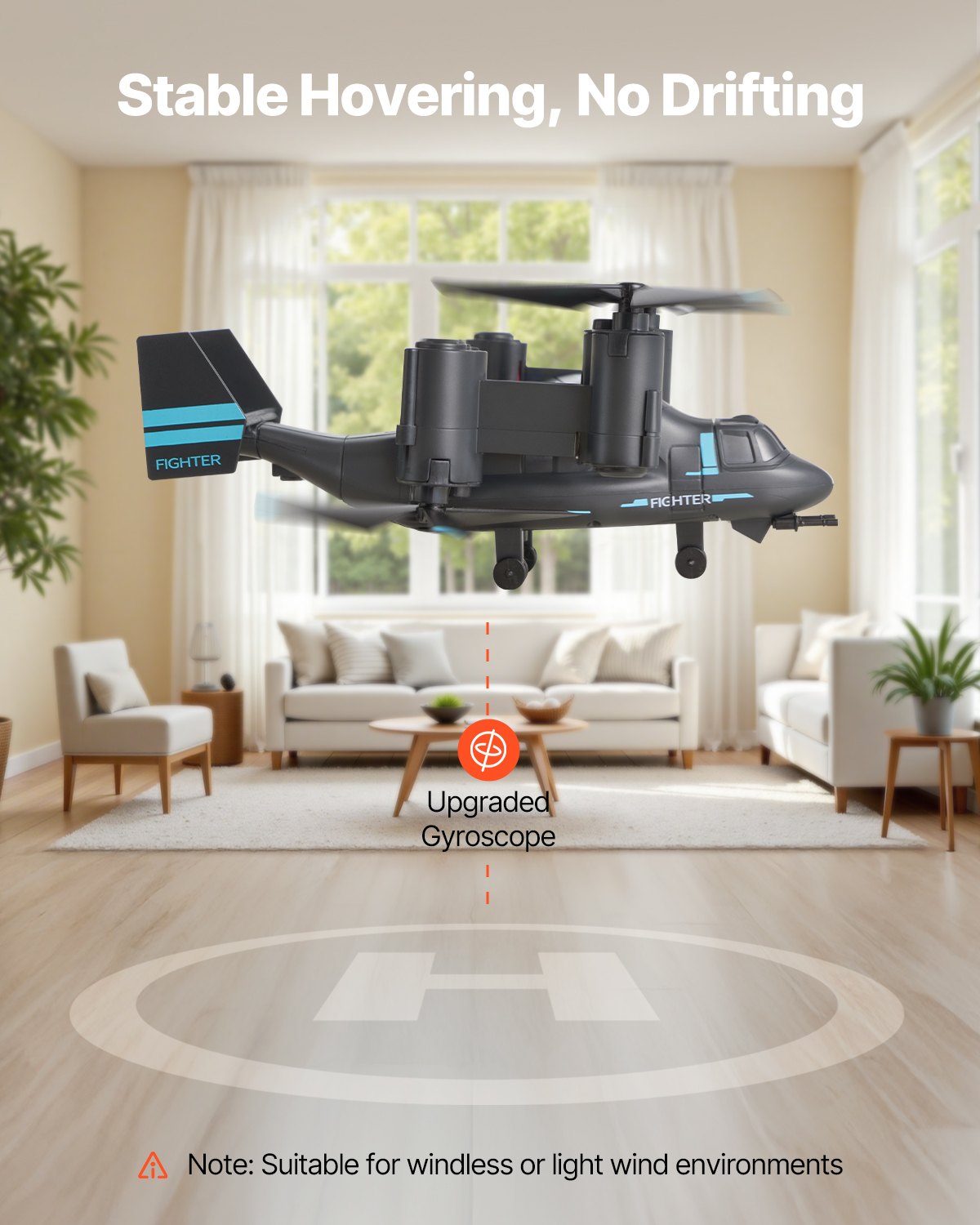 RC Helicopter, 2.4GHz Remote Control Helicopter with Gyro, 4-Channel RC Airplane for Beginner, Wing Lights & One-Key Takeoff/Landing, Flying Plane Toys for Kids Ages 8 and up