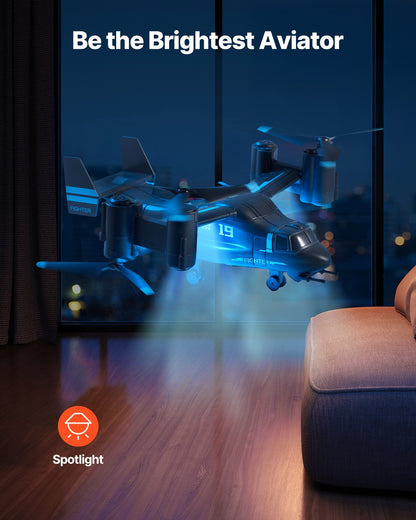 RC Helicopter, 2.4GHz Remote Control Helicopter with Gyro, 4-Channel RC Airplane for Beginner, Wing Lights & One-Key Takeoff/Landing, Flying Plane Toys for Kids Ages 8 and up