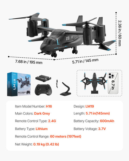 RC Helicopter, 2.4GHz Remote Control Helicopter with Gyro, 4-Channel RC Airplane for Beginner, Wing Lights & One-Key Takeoff/Landing, Flying Plane Toys for Kids Ages 8 and up
