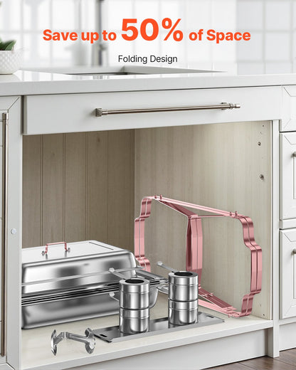 Varmfatbufféset, 8 liter, 2-pack, rostfritt stålvärmare med 2 fullstora stekpannor, rektangulär cateringvärmare med lock, vattenpanna, bränslehållare, för bröllopsfest, bankett, roséguld