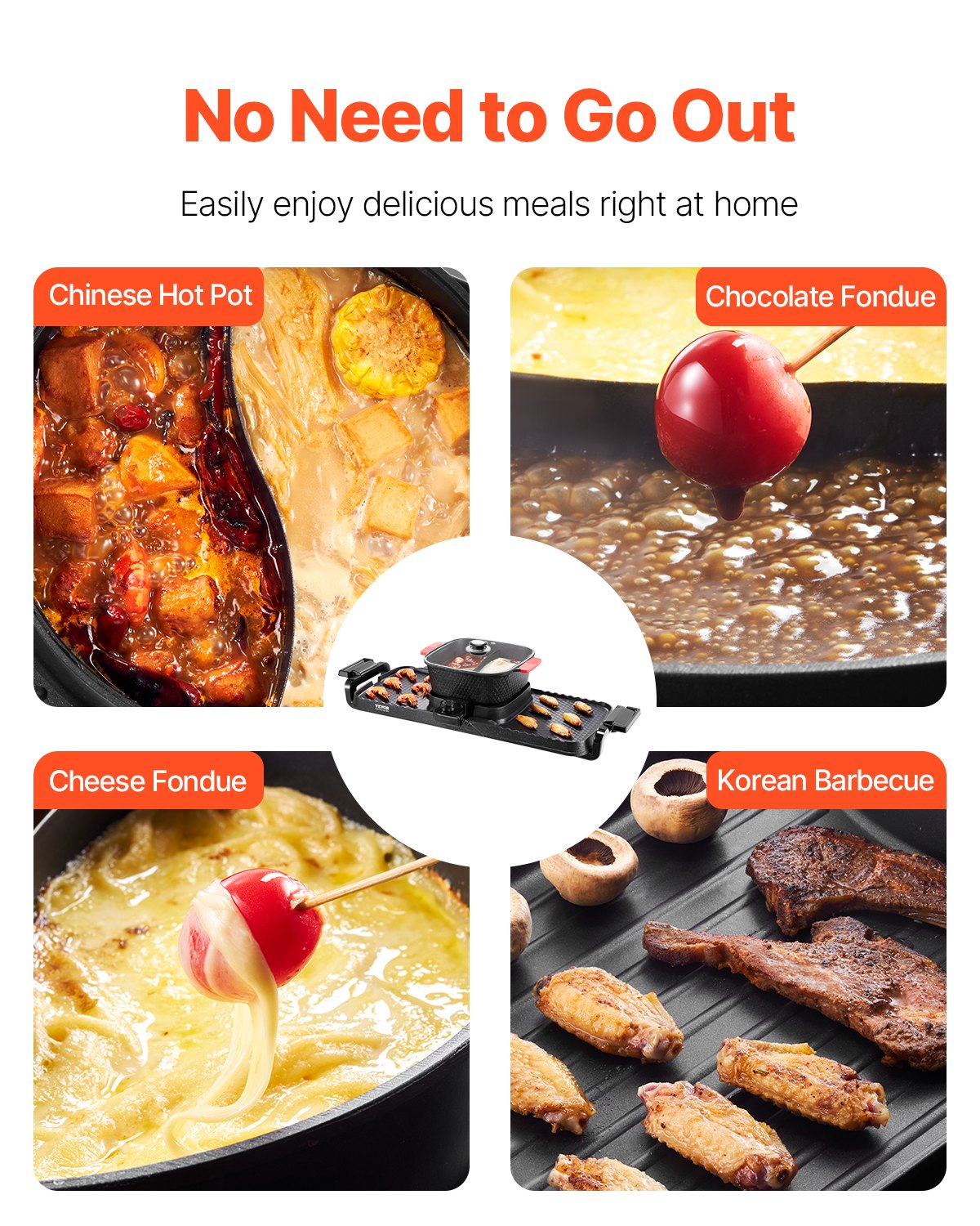 Hot Pot with Grill, 2300W 2-in-1 Electric Smokeless Grill and Hot Pot, Removable Shabu-shabu Hotpot with Non-stick Pan, Separate Dual Temperature Control, Indoor Korean BBQ for 1-6 People