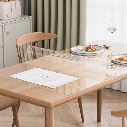 Plastic Table Cover, 40 x 60 Inch 1.5 mm Thick Clear Table Protector, Rectangle PVC Desk Mat, Waterproof & Easy Cleaning Desk Pad Tablecloth, for Office Dresser Dining Room Table Night Stand