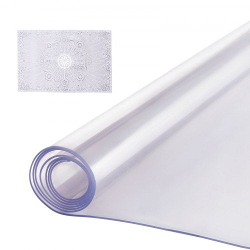 Plastic Table Cover, 42 x 72 Inch 2.0 mm Thick Clear Table Protector, Rectangle PVC Desk Mat, Waterproof & Easy Cleaning Desk Pad Tablecloth, for Office Dresser Dining Room Table Night Stand