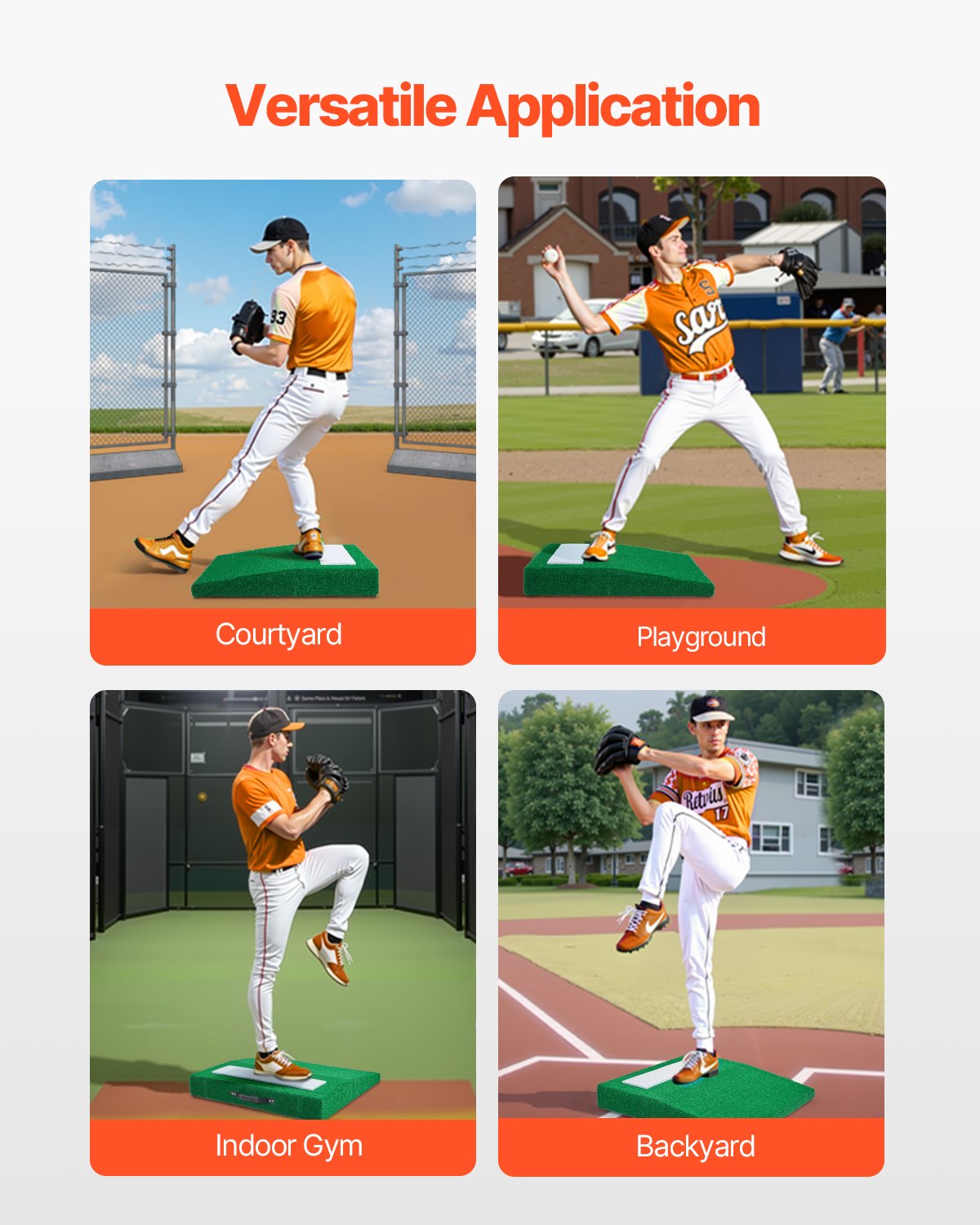 Pitching Mound, bärbar basebollkastarhög, 76 cm inomhus- och utomhusutrustning för pitchingträning, softbollshjälpmedel med antifade-gräs, pitchinggummi, bärhandtag