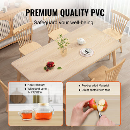 Clear Table Cover Protector, 36" x 72" Table Cover, 1.5 mm Thick PVC Plastic Tablecloth, Waterproof Desktop Protector for Writing Desk, Coffee Table, Dining Room Table