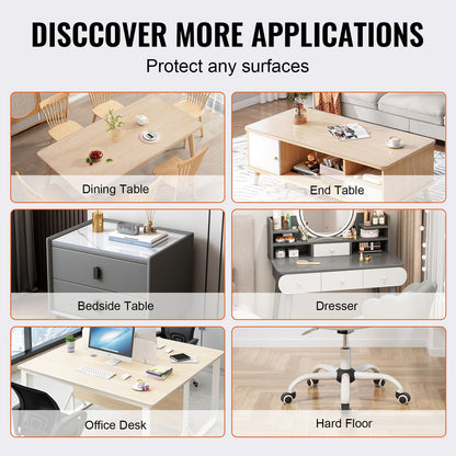 Clear Table Cover Protector, 36" x 72" Table Cover, 1.5 mm Thick PVC Plastic Tablecloth, Waterproof Desktop Protector for Writing Desk, Coffee Table, Dining Room Table