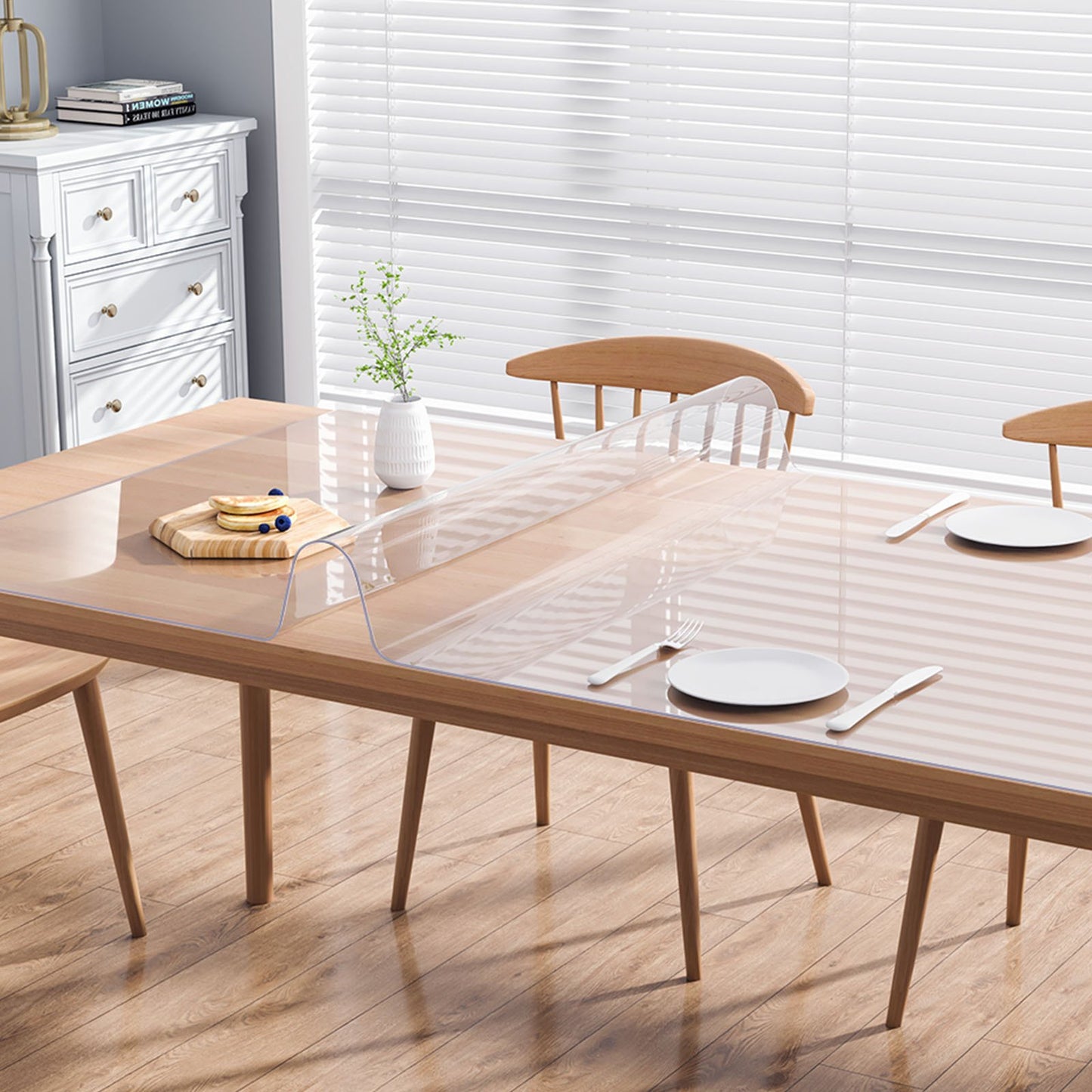 Clear Table Cover Protector, 36" x 72" Table Cover, 1.5 mm Thick PVC Plastic Tablecloth, Waterproof Desktop Protector for Writing Desk, Coffee Table, Dining Room Table