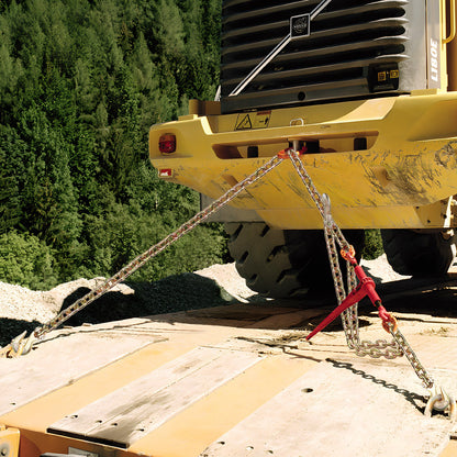 G80 transportkedja, 3/8" x 10,3' bogserkedja med gaffelkrokar, 7100 lbs säker arbetsbelastning, kraftig släpvagnskedja för transport av bindningsutrustning för dragbilar