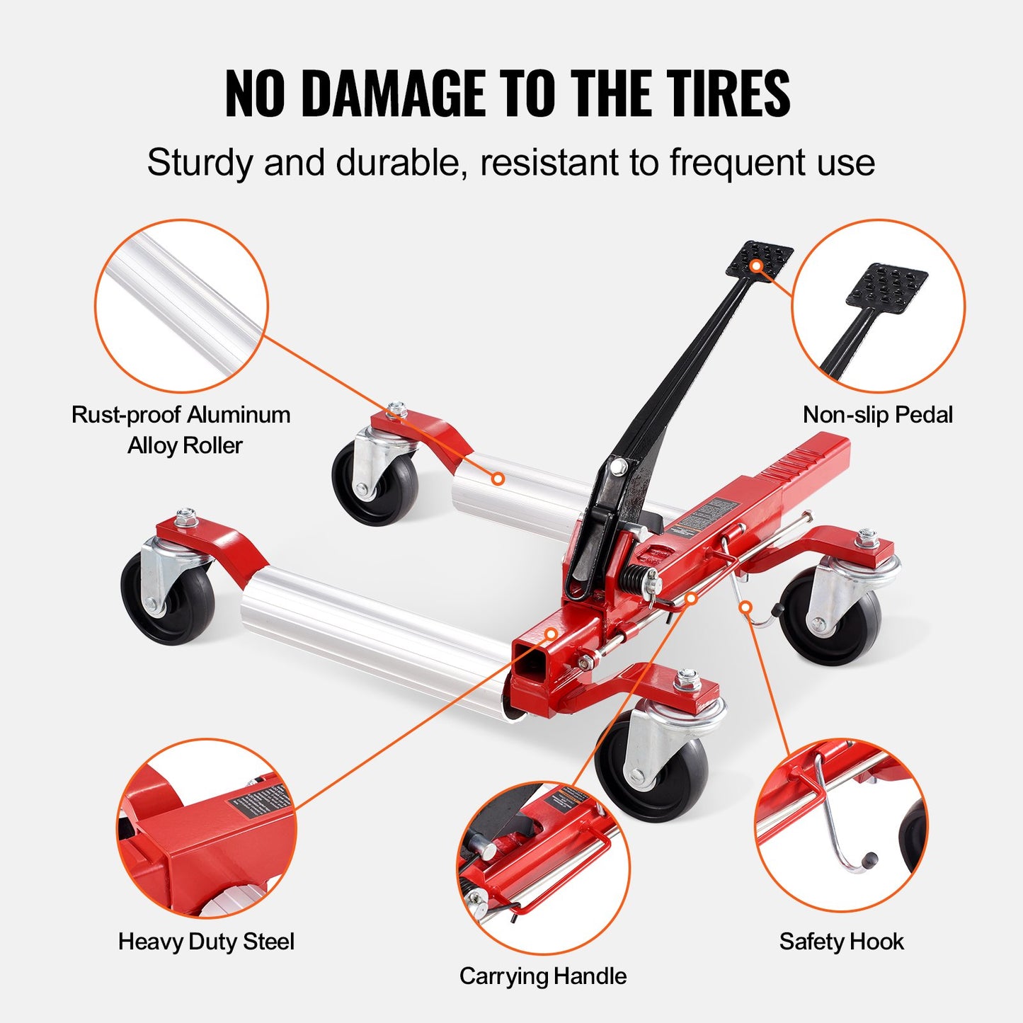 Wheel Dolly, Max Capacity 1500 Lbs Car Dolly, Car Jack Dolly Lifter with 360° Rotatable Wheels, Heavy Duty Vehicle Positioning Ratchet Tire Jack, for Vehicle Car Auto Repair Moving, Set of 4