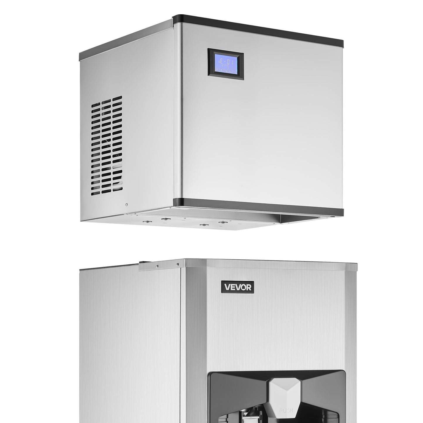 Commercial Ice Maker, 300 Lbs/Day Ice Maker Machine, 180 Lbs Large Ice Storage Bin with 20 Lbs/Min Automatic Ice Dispensing, Self-Cleaning Ice Machine with Touchscreen for Bar, Cafe, Restaurant