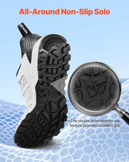 Crosstrainingskor, M-breda sneakers UK storlek 12, skor med bred tå, stöd för hålfoten och justerbar snörning, träningsskor för löpning, gymnastik, hundpromenader och tyngdlyftning (vit)