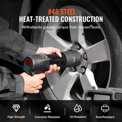 Verktygssats för spindelmutterhylsor, 6-delad hylssats för axelnav, 1/2-tums drivning, för Toyota, Ford, 4WD-fordon och GM-fordon, med förvaringsväska, avtagare för axelspindelmutterhållare