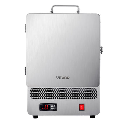 Tabletop Kiln Melter, 1500W Powerful Electric Kiln, 2192℉ / 1200℃ Max Temperature, Stainless Steel, Gold Melting Furnace for Wax Casting, Clay DIY, Metal Tempering, Glazing on Pottery, Silver