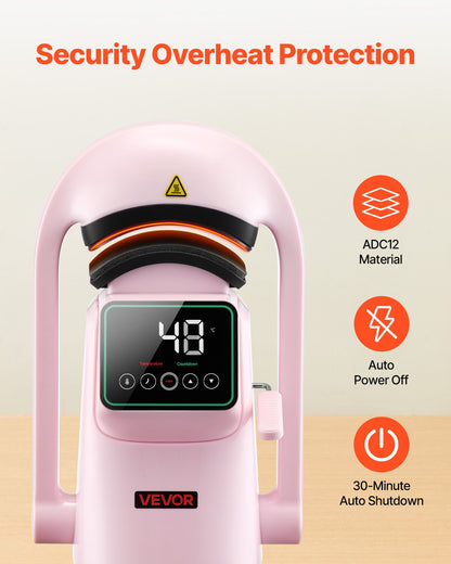 Auto Hat Heat Press Machine, with 2pcs Interchangeable Platens, Automatic Open and Release, Touchscreen for Precise Time and Temperature Control, Heat Transfer Printing for Caps, Hats, Pink