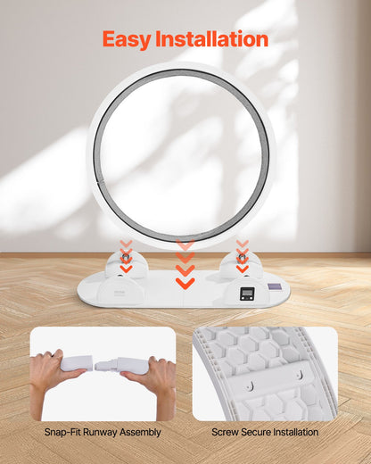 Cat Exercise Wheel with Pedometer, 40.8 in, Cat Running Wheel with Brake &amp; Carpeted Runway, Quiet Cat Treadmill for Indoor Cats Under 30lbs, Cat Exerciser for Pets Health &amp; Fitness White