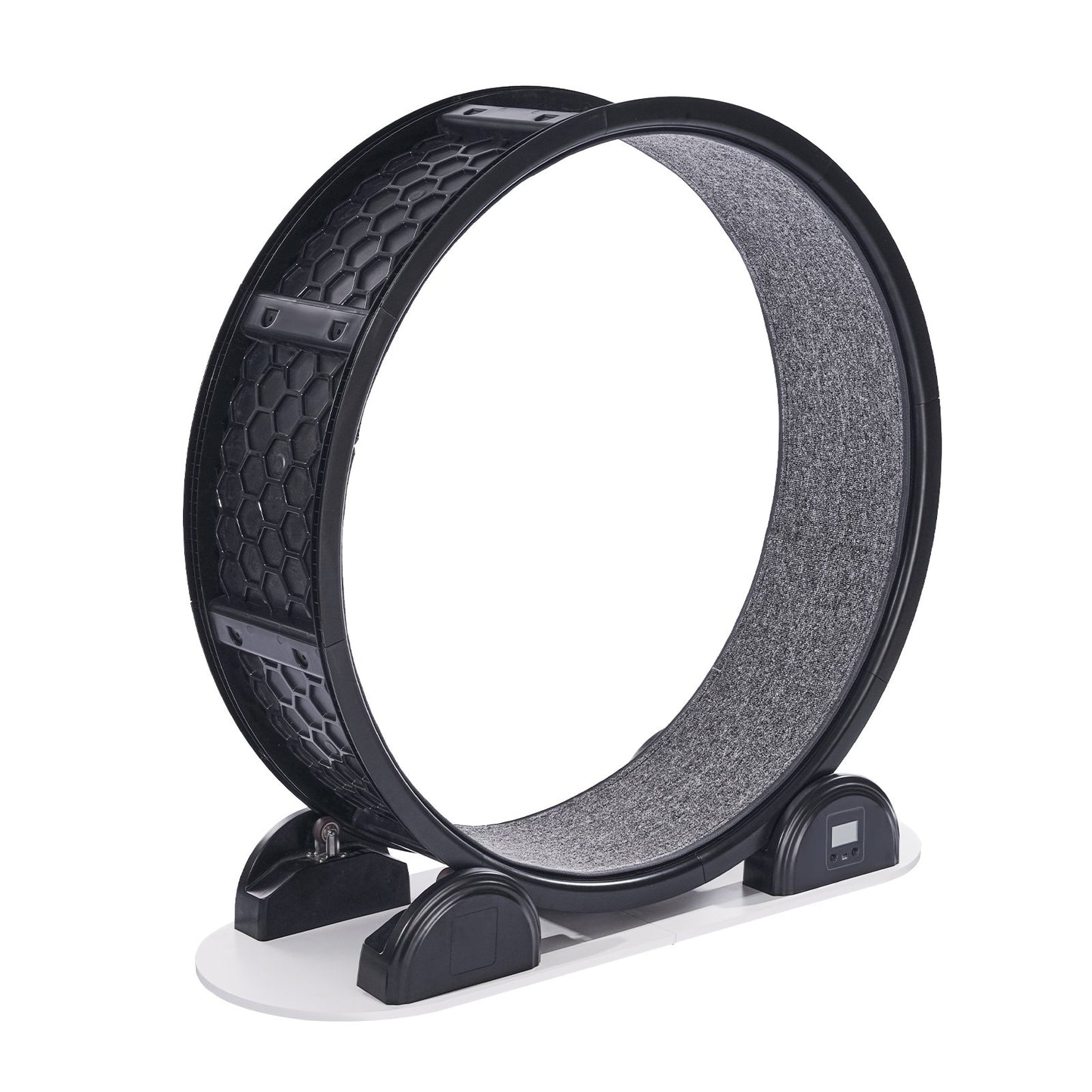 Cat Exercise Wheel with Pedometer, 40.8 in, Cat Running Wheel with Brake & Carpeted Runway, Quiet Cat Treadmill for Indoor Cats Under 30lbs, Cat Exerciser for Pets Health & Fitness Black