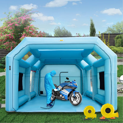 Inflatable Spray Booth Car Paint Tent 7 x 4 x 2.5 m Filter System 2 Blowers