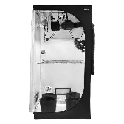 Indoor Grow Tent Kit, 100 x 100 x 200 cm, Indoor Plant Tent with Full Spectrum LED Grow Light & Ventilation System, 600D High Reflective Mylar, Growing Tents for Flower Veggie