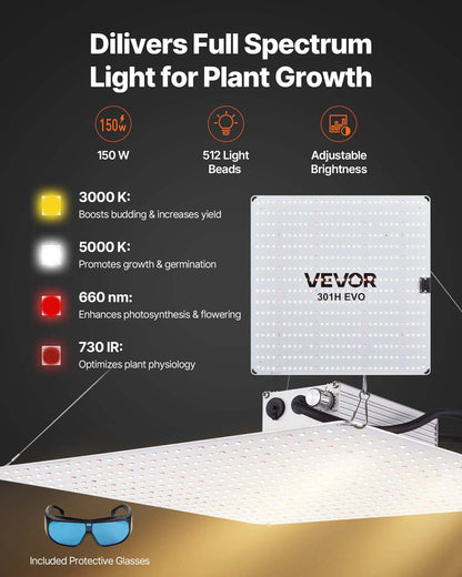 Indoor Grow Tent Kit, 80 x 80 x 180 cm, Indoor Plant Tent with Full Spectrum LED Grow Light & Ventilation System, 600D High Reflective Mylar, Growing Tents for Flower Veggie