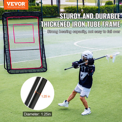 Lacrosse Rebounder for Backyard, 1524 x 2133.6 mm Volleyball Bounce Back Net, Pitchback Throwback Baseball Softball Return Training Screen, Adjustable Angle Shooting Practice Training Wall with Target
