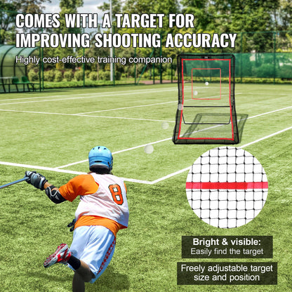 Lacrosse Rebounder for Backyard, 1524 x 2133.6 mm Volleyball Bounce Back Net, Pitchback Throwback Baseball Softball Return Training Screen, Adjustable Angle Shooting Practice Training Wall with Target