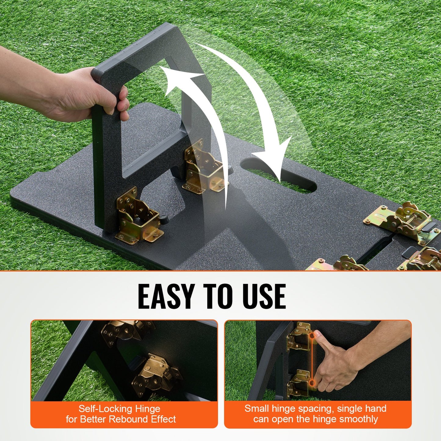 Fotbollsrebounderbräda, 45"x13" bärbar fotbollsvägg med 2 vinklar för rebound, hopfällbar HDPE kickback-reboundbräda, fotbollsträningsutrustning för barn och vuxna, passnings- och skottträning