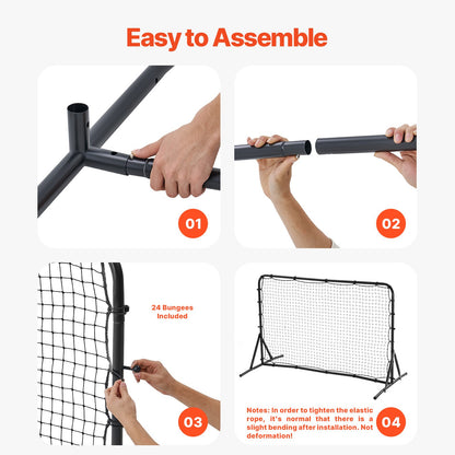 Fotbollsreboundtränare, 6x4FT järnfotbollsträningsutrustning, sportfotbollsreboundervägg, dubbelsidigt reboundnät, enkel montering, perfekt för trädgårdsövningar, soloträning, passningar