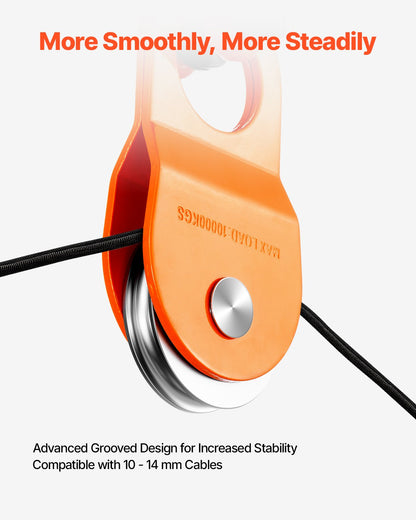 10 T vinschblock, kapacitet 22 000 lbs block och taljesystem, fungerar med 0,4" - 0,55" rep, vinschkroktillbehör, kraftigt terrängbärgningstillbehör för lastbil traktor ATV UTV