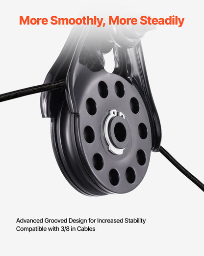 14,5 tons ryckblock för vinschbärgning, kraftig 14 000 kg brottstyrka, fungerar med 3/8-tums rep, kompakt terrängbärgningstillbehör för bogsering och bärgning på lastbil, traktor, ATV och UTV