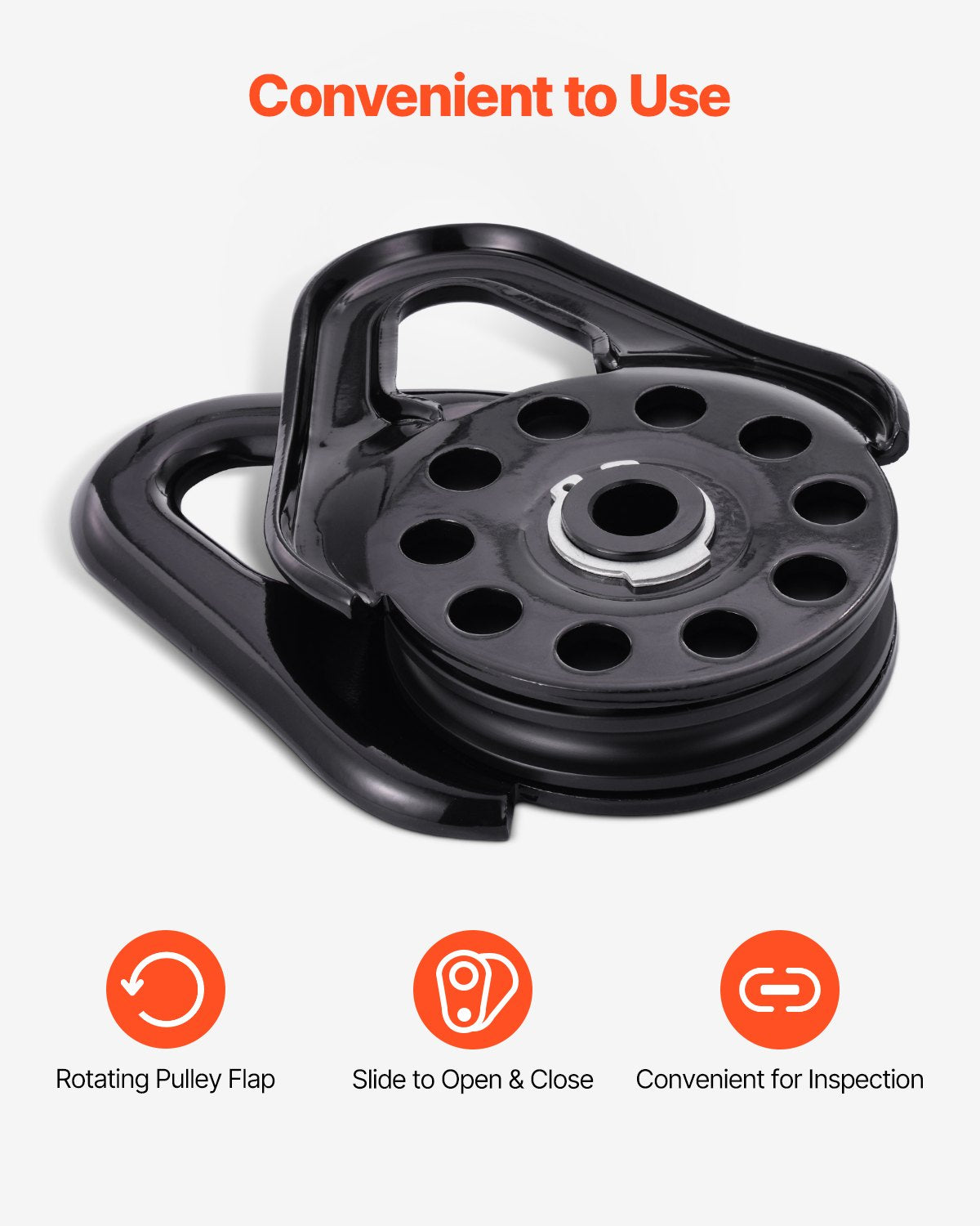 14,5 tons ryckblock för vinschbärgning, kraftig 14 000 kg brottstyrka, fungerar med 3/8-tums rep, kompakt terrängbärgningstillbehör för bogsering och bärgning på lastbil, traktor, ATV och UTV