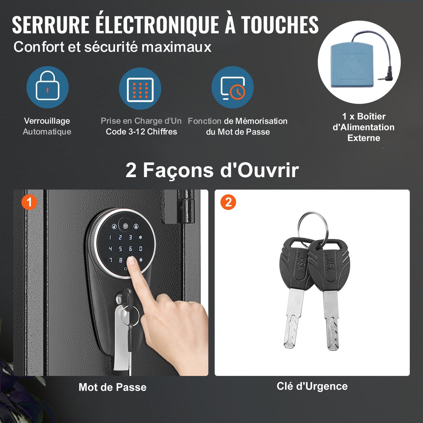 2 Rifles Gun Safe, Rifle Safe with Lock & Digital Keypad, Quick Access Gun Storage Cabinet with Removable Shelf, Pistol Rack, Rifle Cabinet for Home Rifle and Pistols