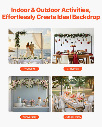 Over The Table Rod Stand with Clamps, 13"-42" Tall & 28"-98" Length Adjustable, 2 Packs Table Arch Stand, Tabletop Balloon Arch Frame for Wedding Birthday Party Christmas Decorations, Black