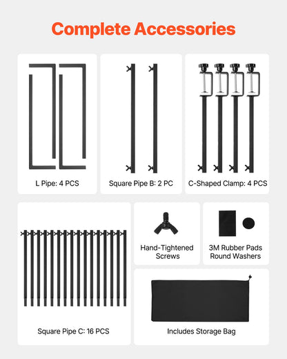 Over The Table Rod Stand with Clamps, 13"-42" Tall & 28"-98" Length Adjustable, 2 Packs Table Arch Stand, Tabletop Balloon Arch Frame for Wedding Birthday Party Christmas Decorations, Black