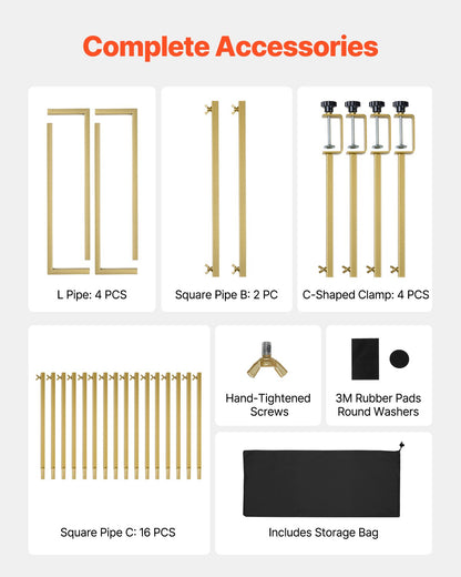 Over The Table Rod Stand with Clamps, 13"-42" Tall & 28"-98" Length Adjustable, 2 Packs Table Arch Stand, Tabletop Balloon Arch Frame for Wedding Birthday Party Christmas Decorations, Gold