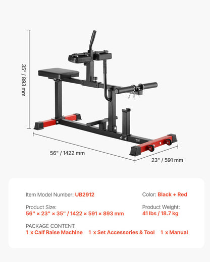 Sittande vadmaskin, vadlyftsmaskin med kapacitet på 440 pund, sittande vadlyftsmaskin för benträning hemmagym, vadträningsutrustning, specialmaskin för underkroppen, passar 1/2 tums viktskivor